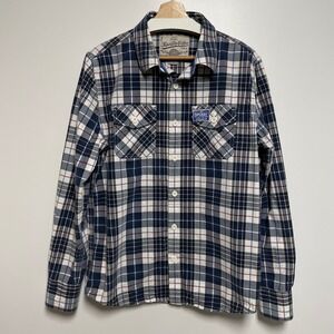 Superdry Mens Plaid Long Sleeve Button Up Shirt XXL Outdoor Utility Chore
